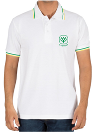 white polo t shirt with cp gropu logo back side